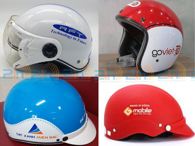 Nón bảo hiểm in logo quà tặng quảng cáo doanh nghiệp chính hãng