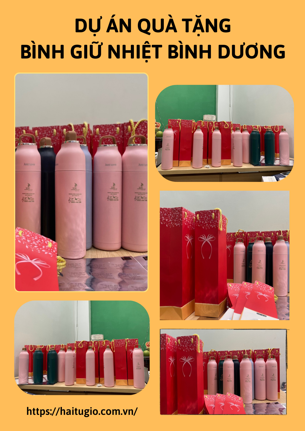 Tổng hợp hình ảnh dự án bình giữ nhiệt Bình Dương tại Hai Tư Giờ