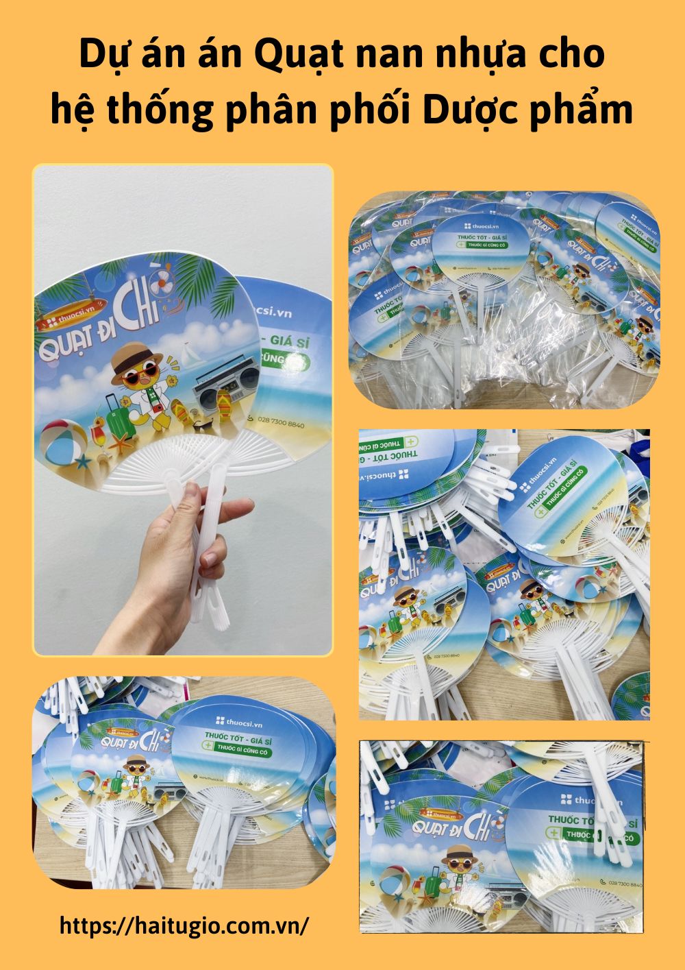 Haitugio chuyên cung cấp quạt nhựa nan cho doanh nghiệp làm quảng cáo