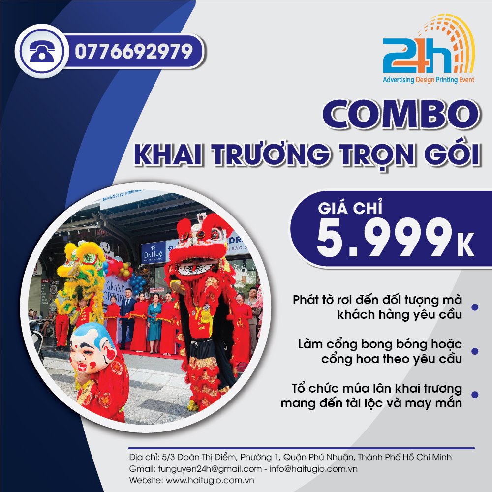 Haitugio cung cấp trọn gói khai trương giá siêu rẻ